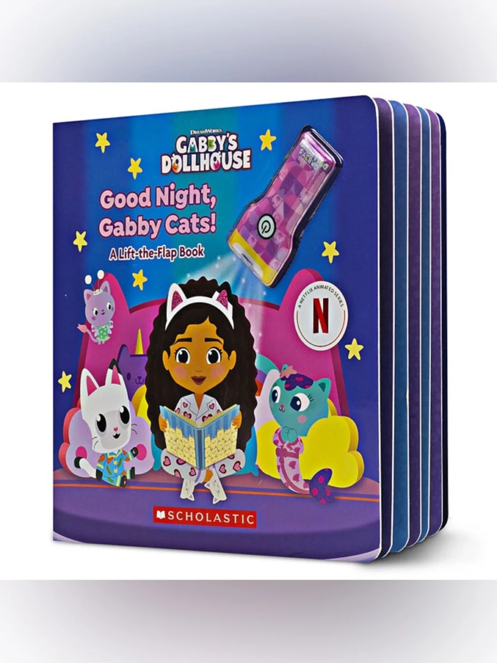 Lot of (5) Scholastic Gabby’s Dollhouse Books and Catrat Plush Stuffed Animal